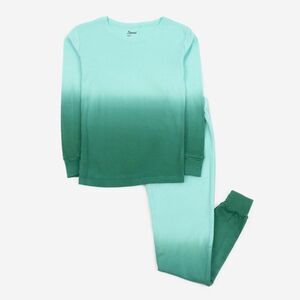 Open Box - LEVERET -  Kids Two Piece Cotton Pajamas T Tie Dye Aqua